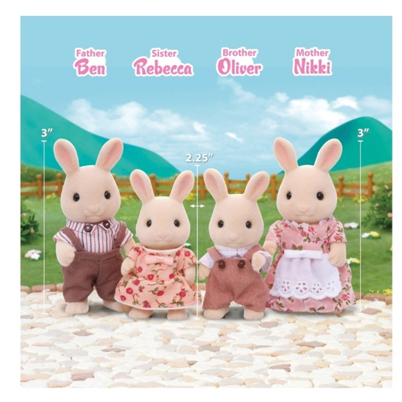Calico Critters Milk Rabbit Family Set - Picture 3 of 3